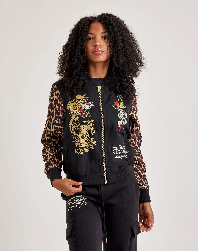 Ed Hardy Leopard Varsity Jacket