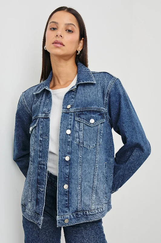 GROVE BOYFRIEND TRUCKER JACKET - INDIGO HAZE