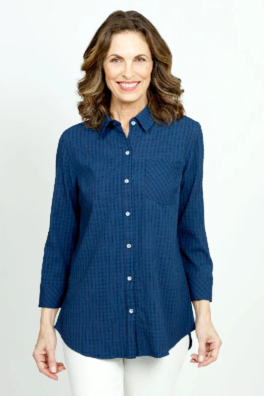 Beau Chemise New Plaid Barbara Bedford Blouse