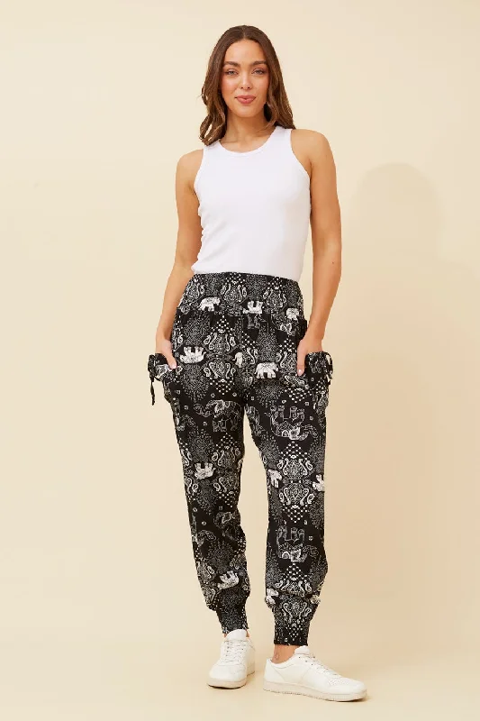 ELEPHANT PRINT HAREM PANTS