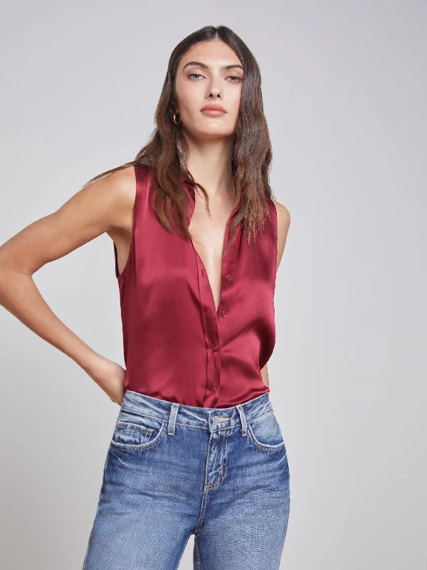 Emmy Sleeveless Silk Blouse