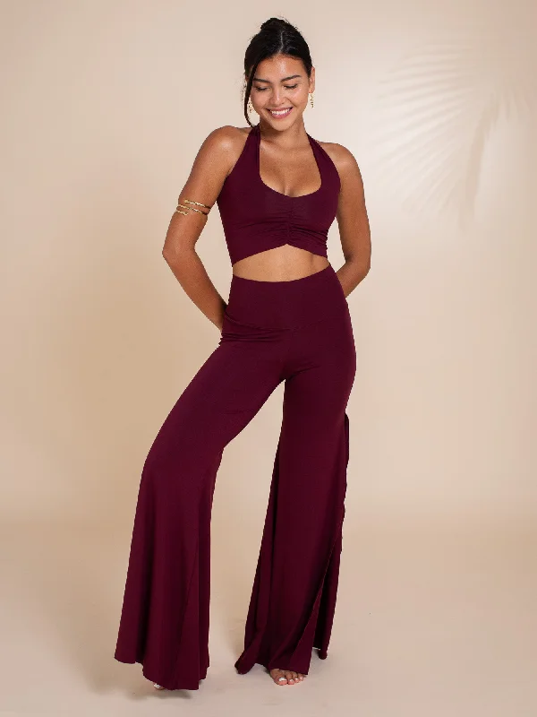 Juno Slit Pant - Cherry Stone