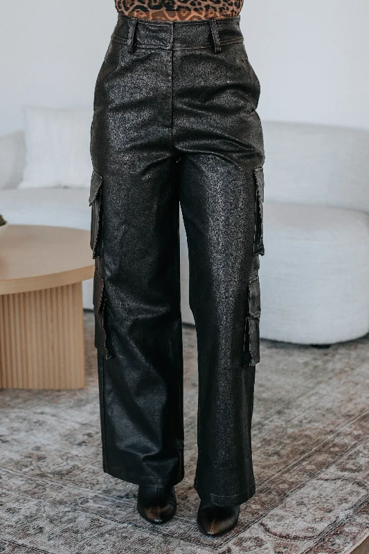 Suki Cargo Leather Pants