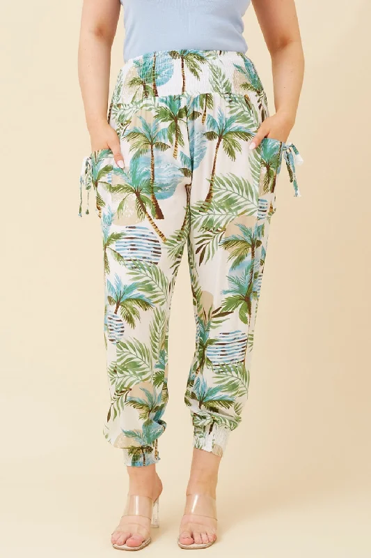 TROPICAL PRINT HAREM PANTS