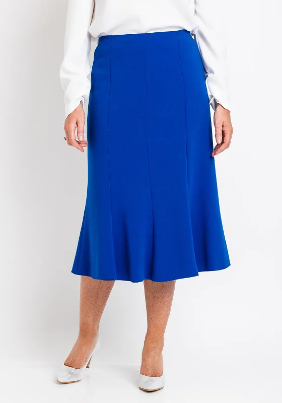 Avalon Panel Flared Midi Skirt, Royal Blue