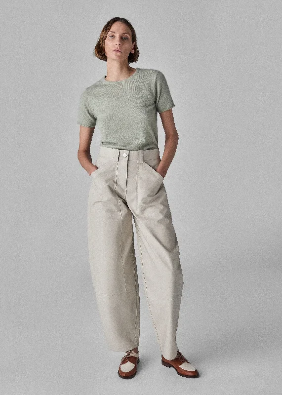 Boxy Tee in Cashmere Silk - Light Green