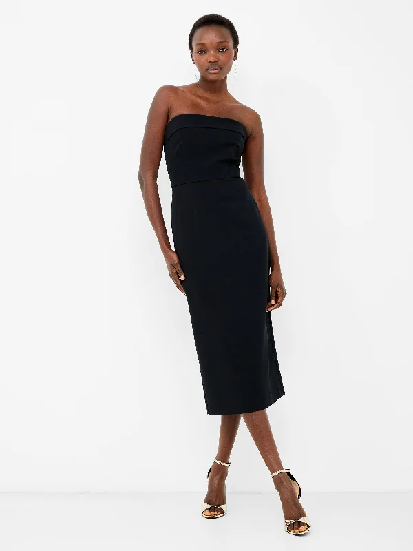 Echo Crepe Strapless Midi Dress