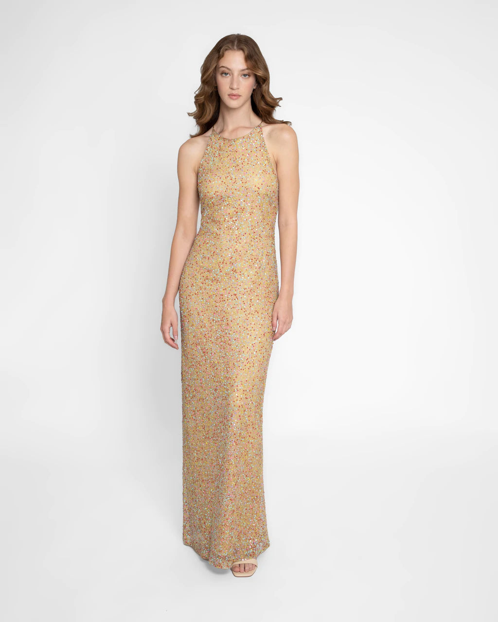 Embellished Sequin Gown - Multicolor