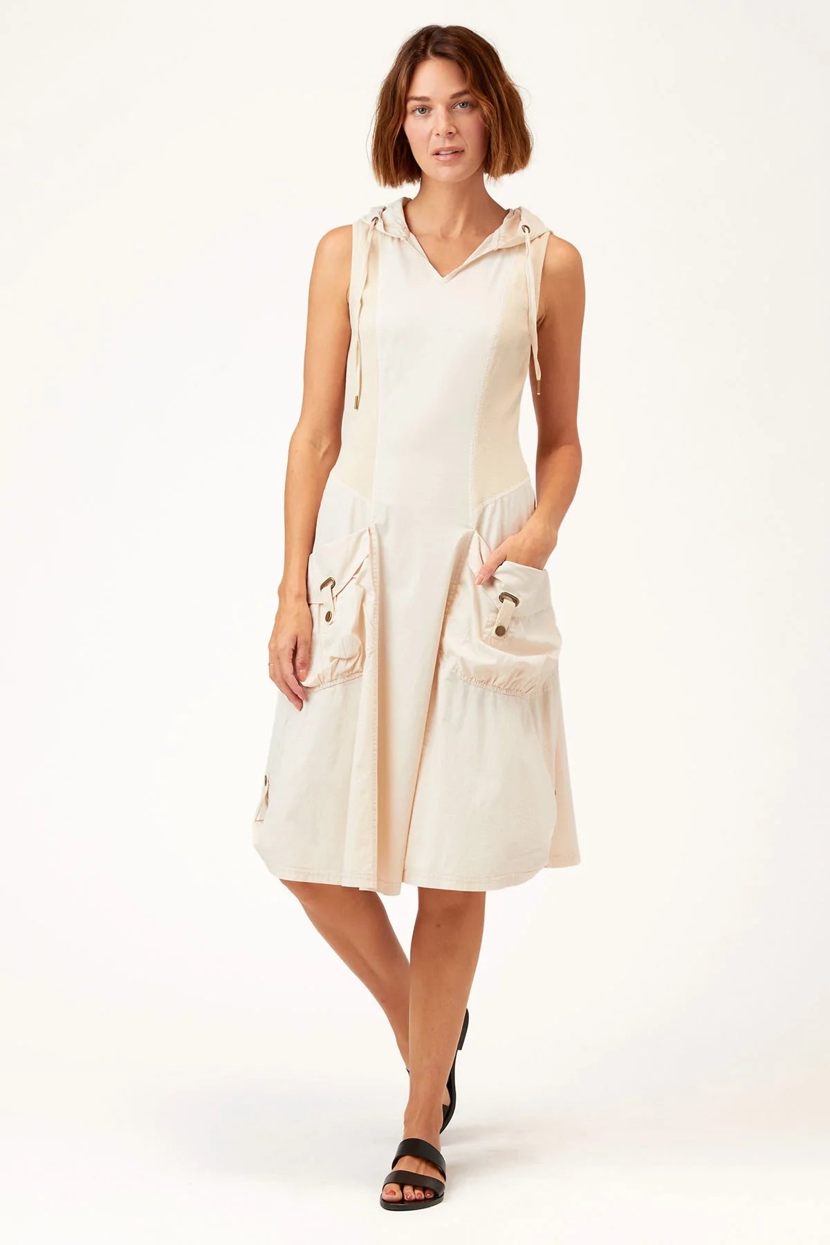 Jour Hooded Dress - Weathered White