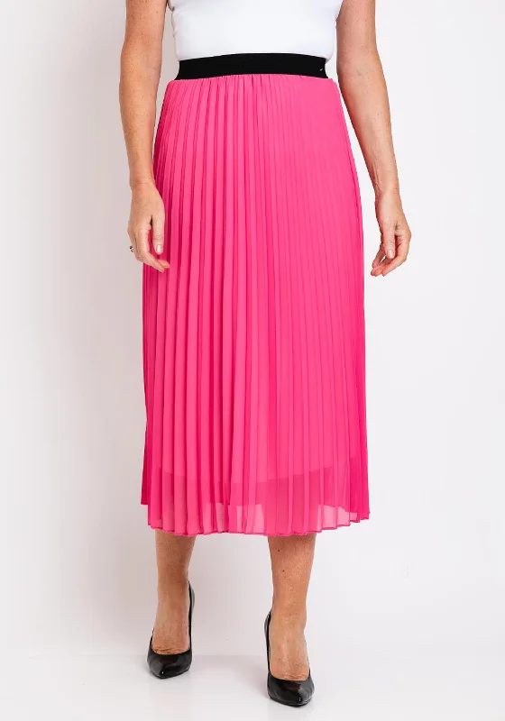 The Serafina Collection One Size Pleated Midi Skirt, Pink