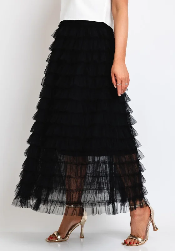 The Sofia Collection Tier Tulle Skirt, Black