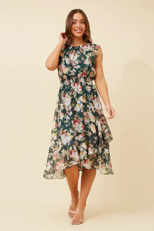 LOLA FLORAL MIDI DRESS