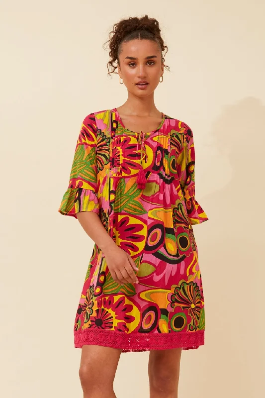 NIETTA ABSTRACT PRINT DRESS