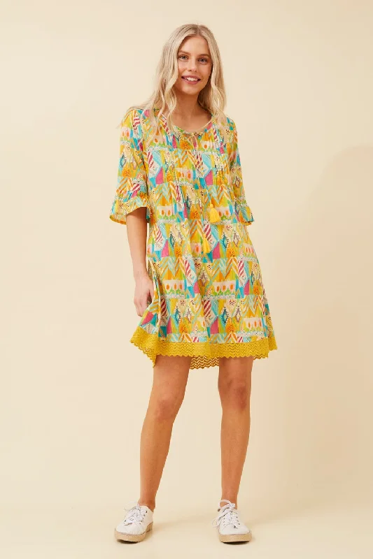 NIETTA ABSTRACT PRINT DRESS