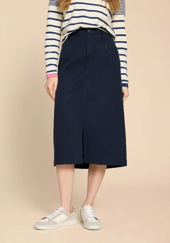 White Stuff Penny Midi Skirt, Dark Navy