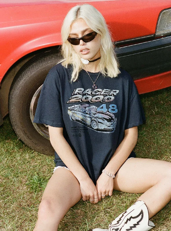 Racer 2000s Oversized Tee Slate