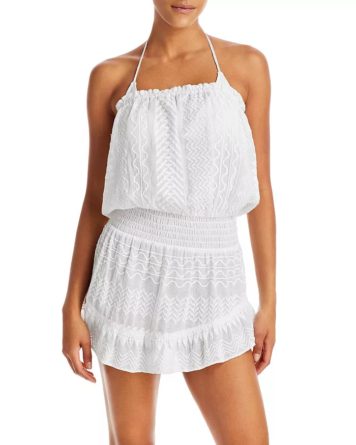 Sallie Embroidered Cotton Coverup Dress - White