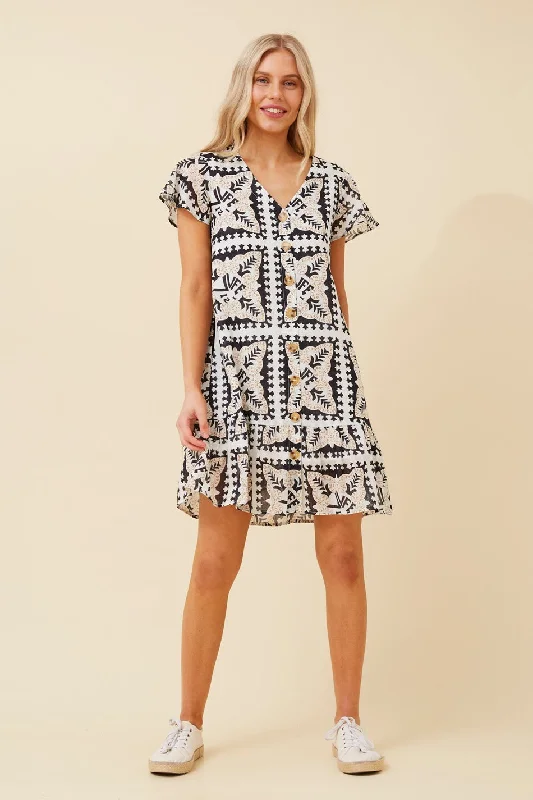 SHILOH TILE PRINT DRESS