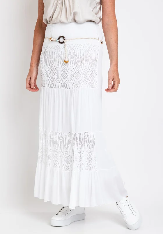 The Serafina Collection One Size Tiered Skirt, White