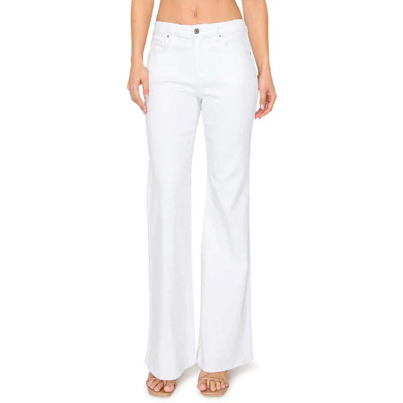 Soft Stretchy High Rise Everyday Flare Jeans - White