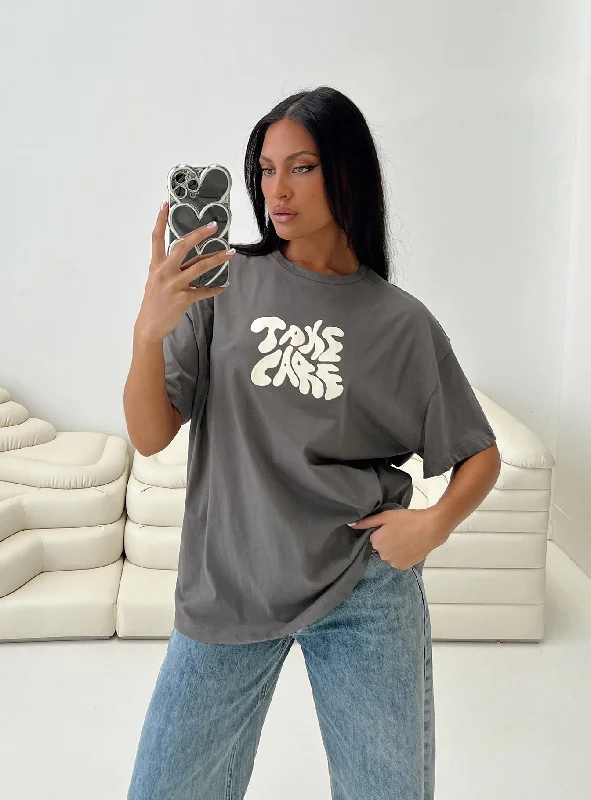 Take Care Oversized Tee Grey