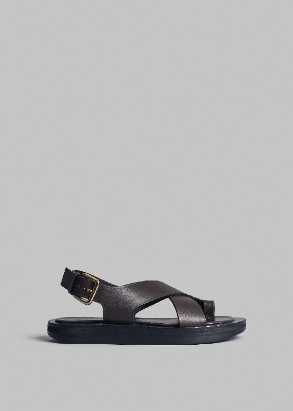 Leather Wrapped Toe Sandal - Chestnut