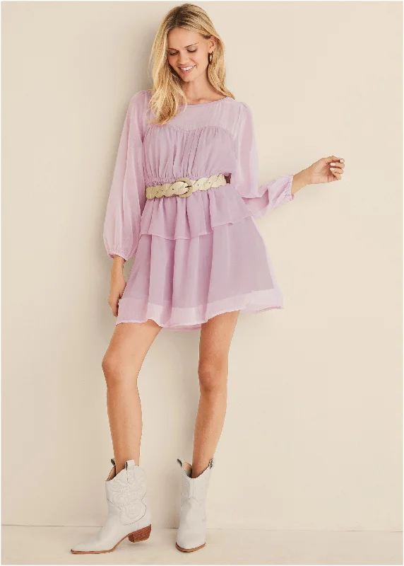 Sheer Beauty Mini Dress - Lilac