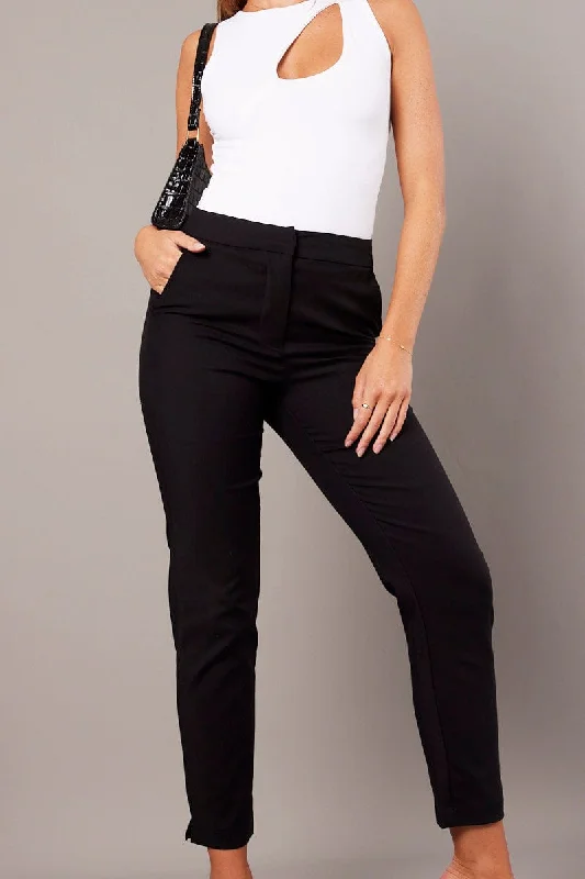 Black Slim Pants High Rise