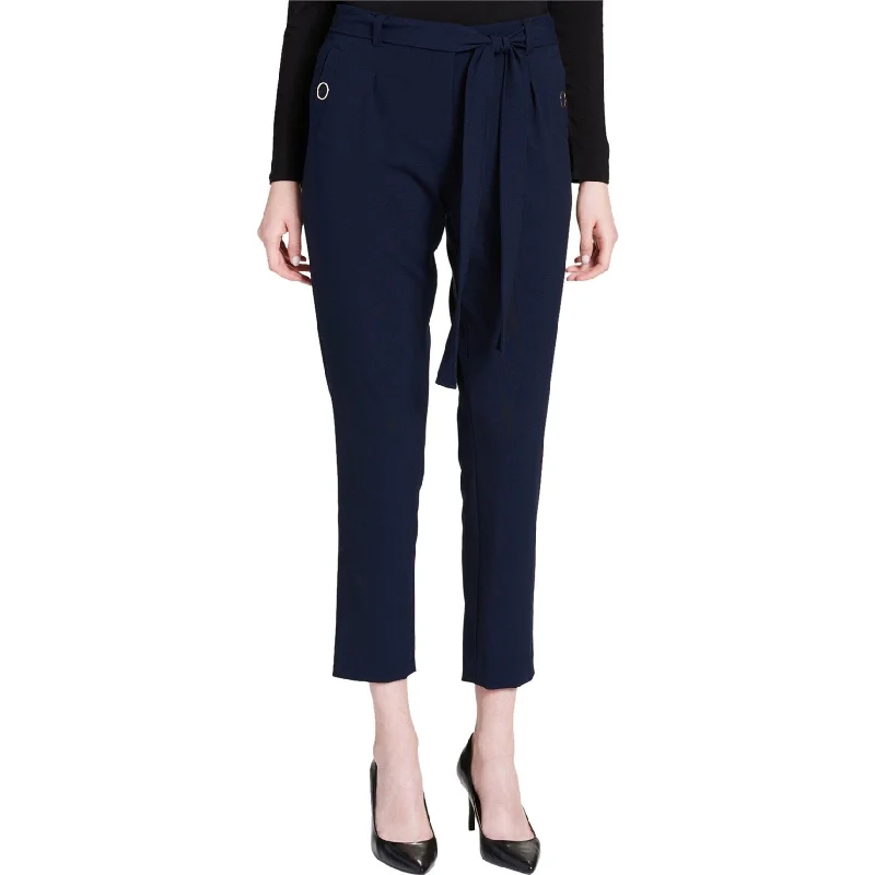 Calvin Klein Womens Sash-Belt Casual Trouser Pants, Blue, 8