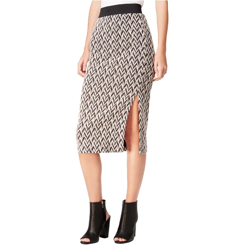 Chelsea Sky Womens Printed Pencil Skirt, Black, X-Small