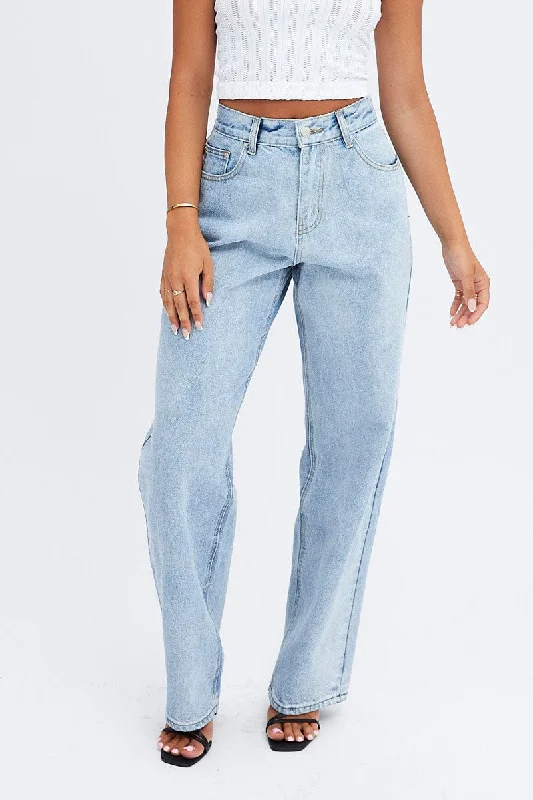 Denim Baggy Jeans Mid Rise