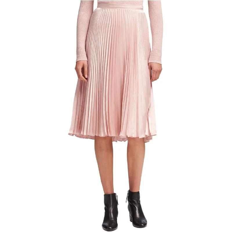 DKNY Womens Pull On Pleated Skirt, Pink, 8