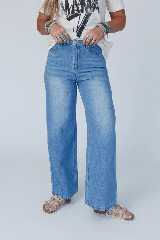 Dory Wide Leg Jeans - Medium Wash