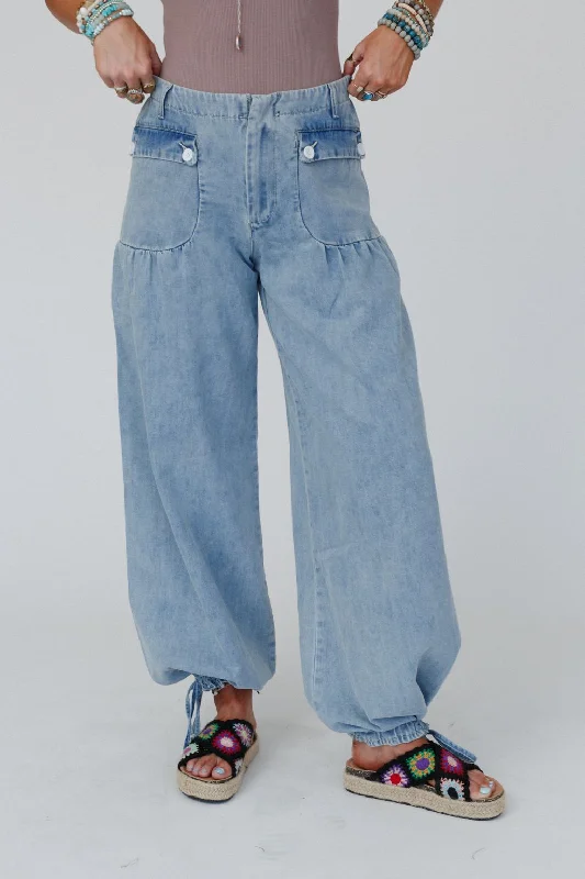 First Things First Wide Leg Jeans - Denim