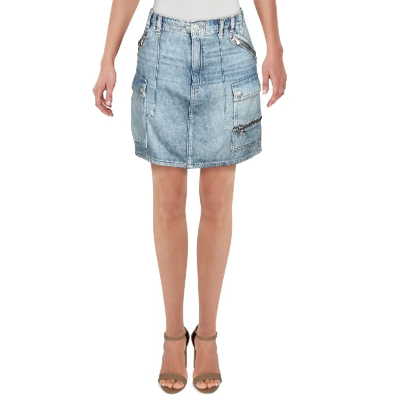 Free People Women's Avenue Denim Mini Skirt Blue Size X-Small