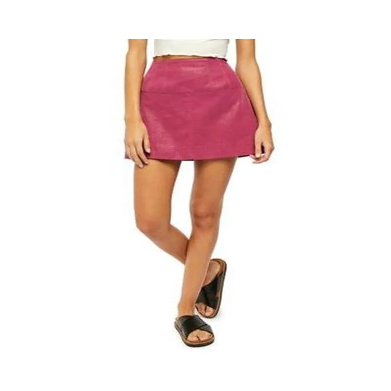 Free People Women's Sweertheart Days in the Sun Suede Skirt Purple Size 2