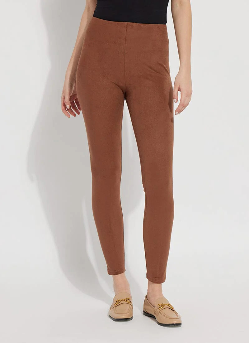 Hi Waist Suede Legging - Whiskey