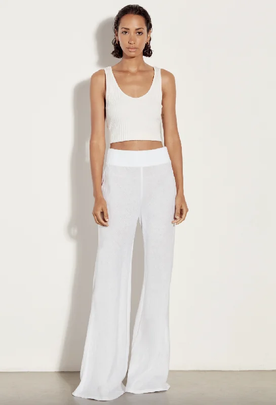 Linen Wide Leg Pant - White