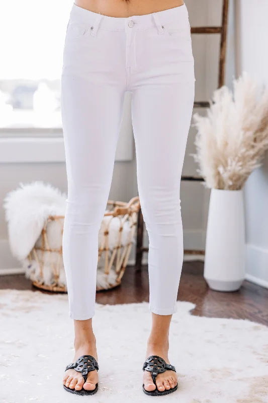 On the Road Classic Cream White Skinny Jeans