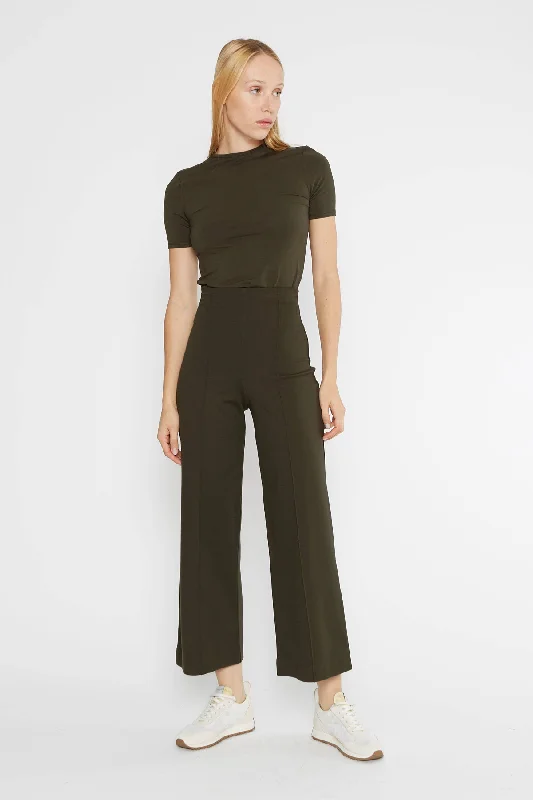 Ponte Knit Straight Leg Pant: Cropped