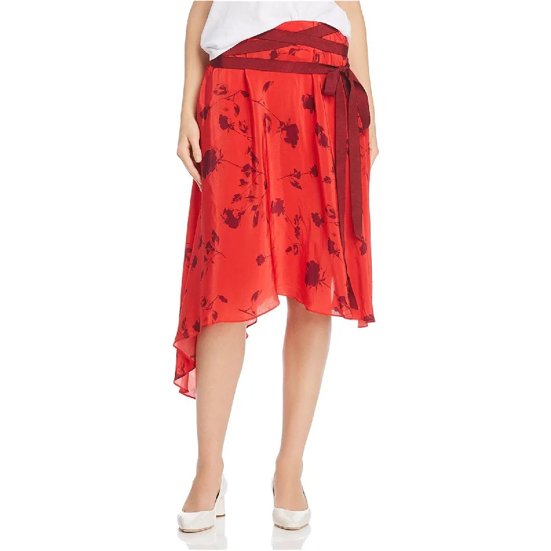 Preen Line Womens Yolanda Asymmetrical Skirt, Red, Small