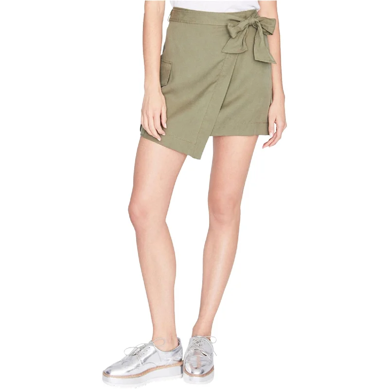 Rachel Roy Womens Utility Pocket Wrap Skirt, Green, X-Large