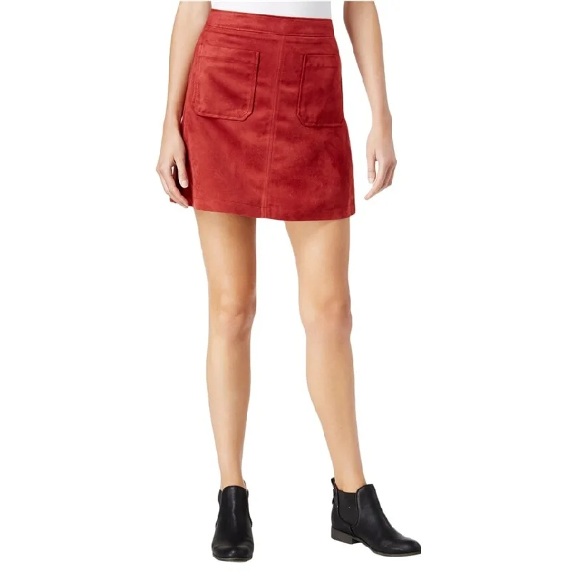 Sanctuary Clothing Womens Faux Suede A-line Skirt, Red, Medium