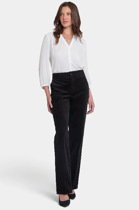 Straight Leg Trouser Pants - Black