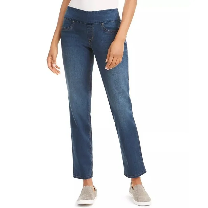 Style & Co Women's Straight Fit Pull On Jeans Blue Size Small