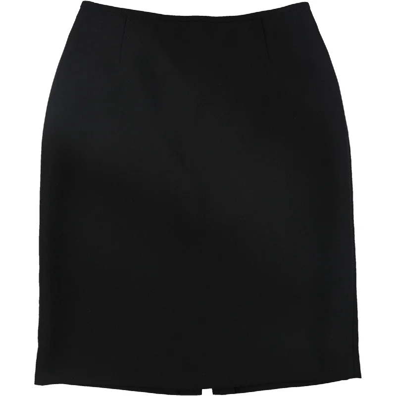 Tahari Womens Solid Pencil Skirt, Black, 4