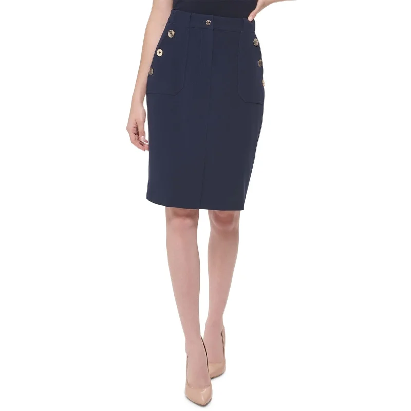 Tommy Hilfiger Women's Sailor Button Pencil Skirt Blue Size 2