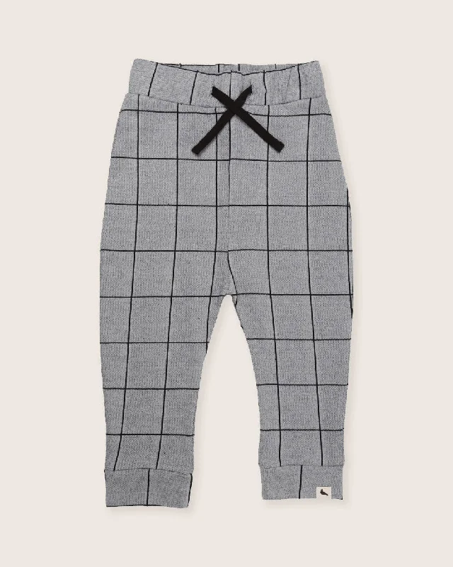 Window Pane Check Harem Joggers