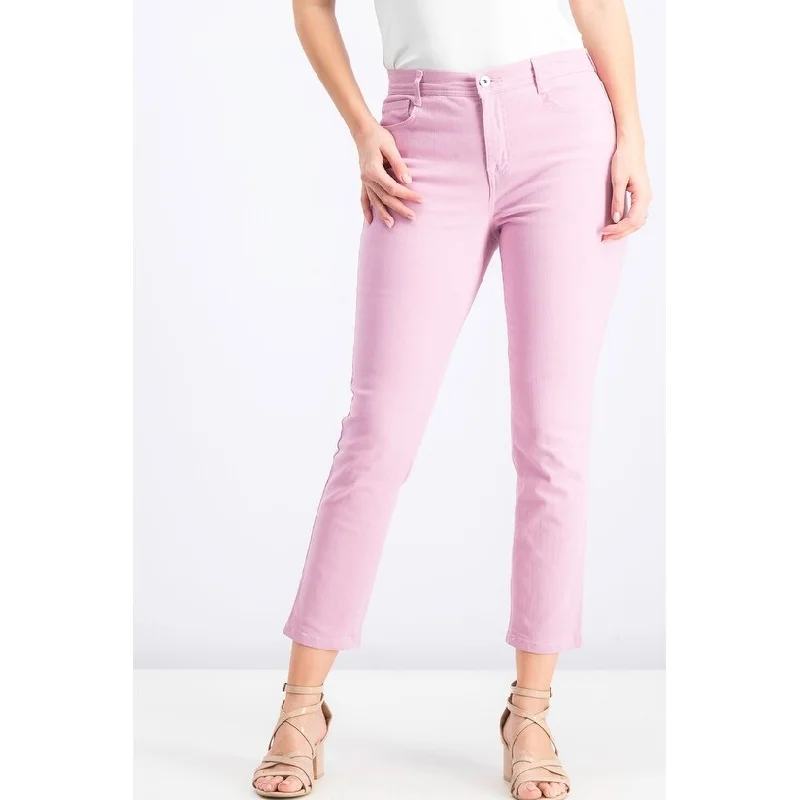 Style & Co Women's Petite Tummy-Control Slim-Leg Jeans Pink Size 10